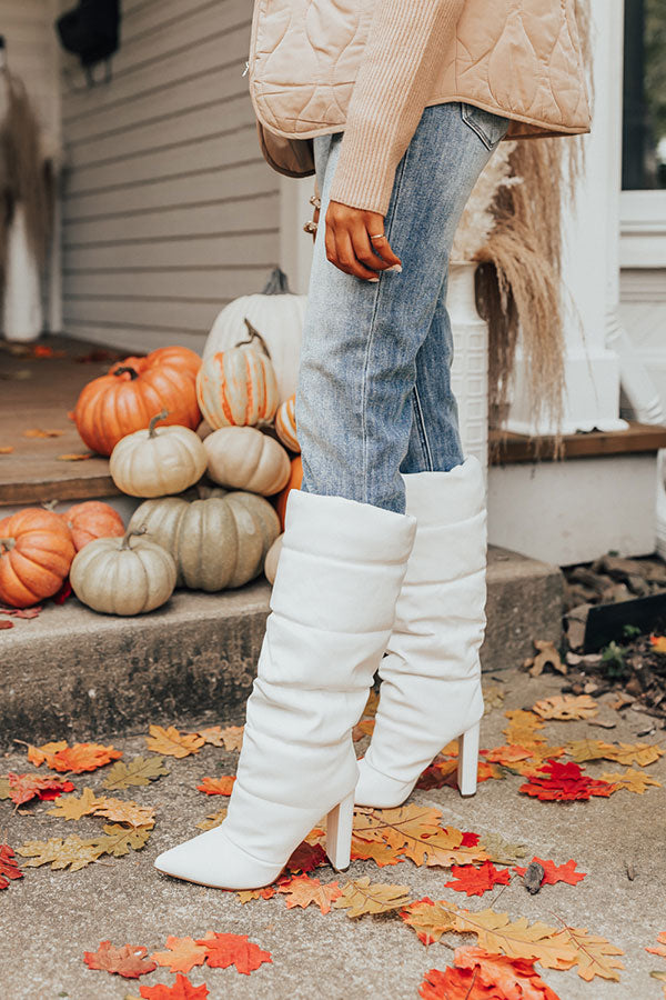 The Stowe Faux Leather Boot In White