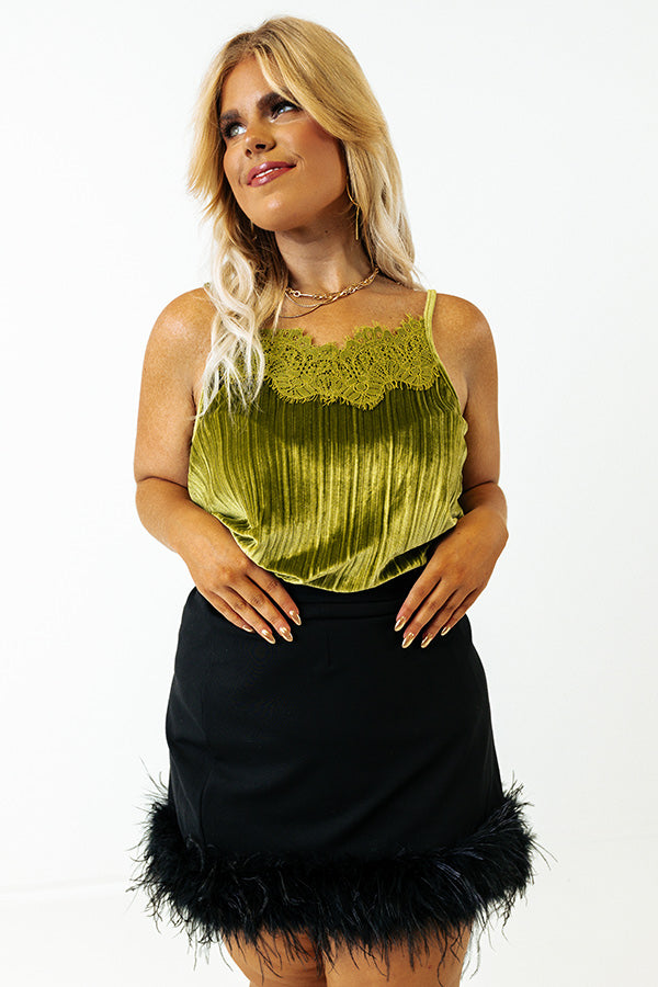 Finding Romance Velvet Tank In Lime Curves