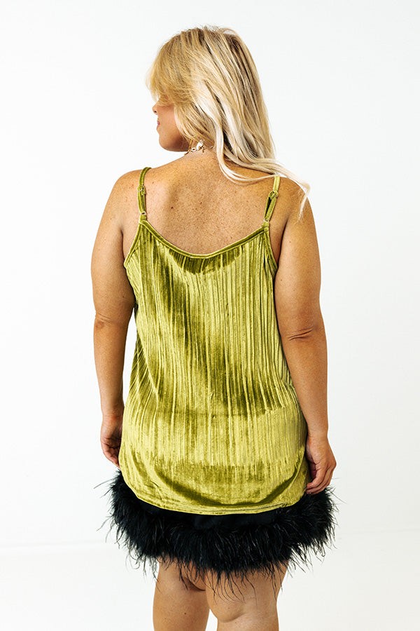 Finding Romance Velvet Tank In Lime Curves