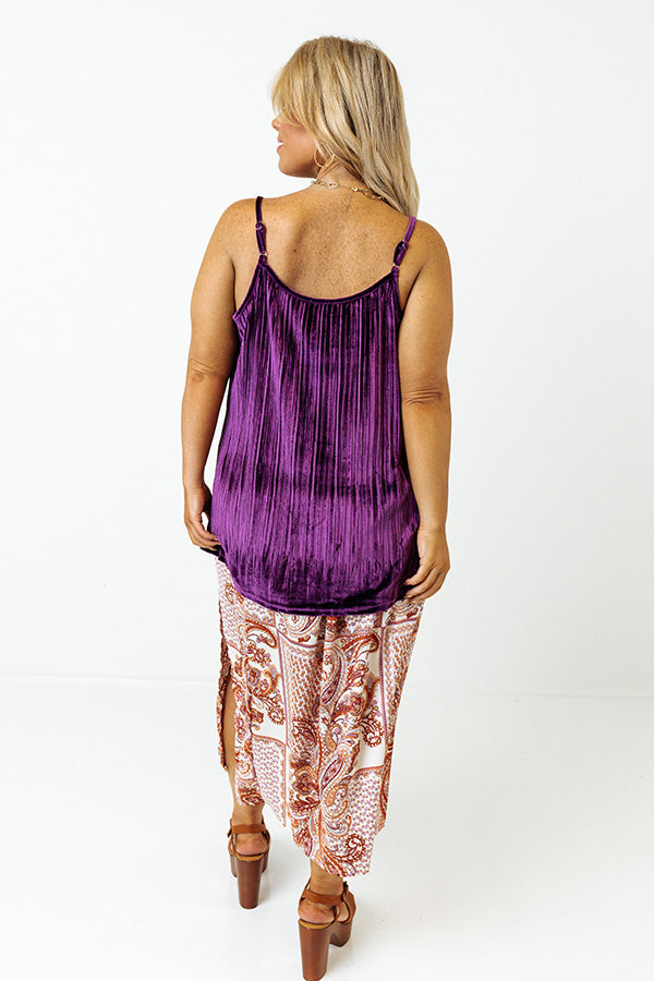 Finding Romance Velvet Tank In Purple Curves