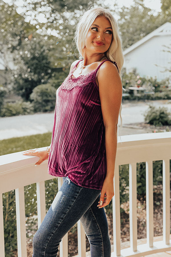Finding Romance Velvet Tank In Purple