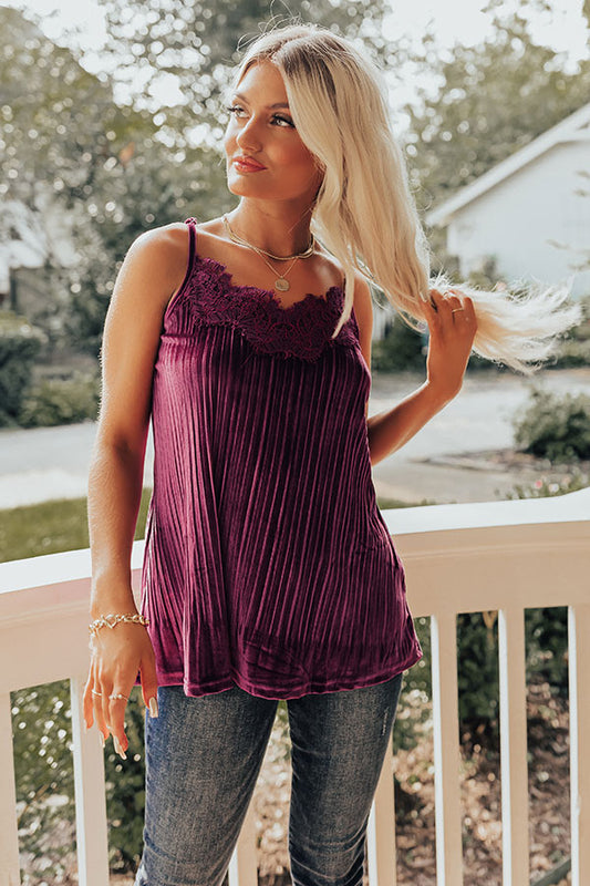 Finding Romance Velvet Tank In Purple