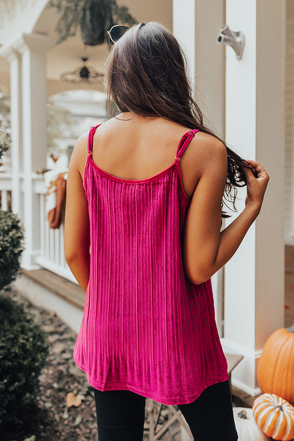 Finding Romance Velvet Tank In Rose