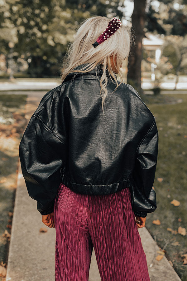 The Koty Faux Leather Jacket In Black