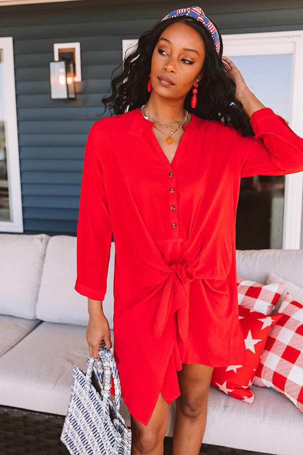 red neck tie dress Buy Lauren Ralph Lauren Madison Red Imalah Tie Front Cotton Blend Crew Neck Dress from Next USA