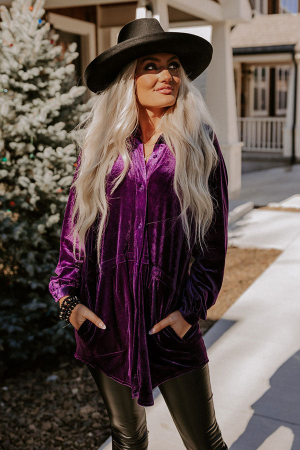 Apple Cider Sips Velvet Top In Purple