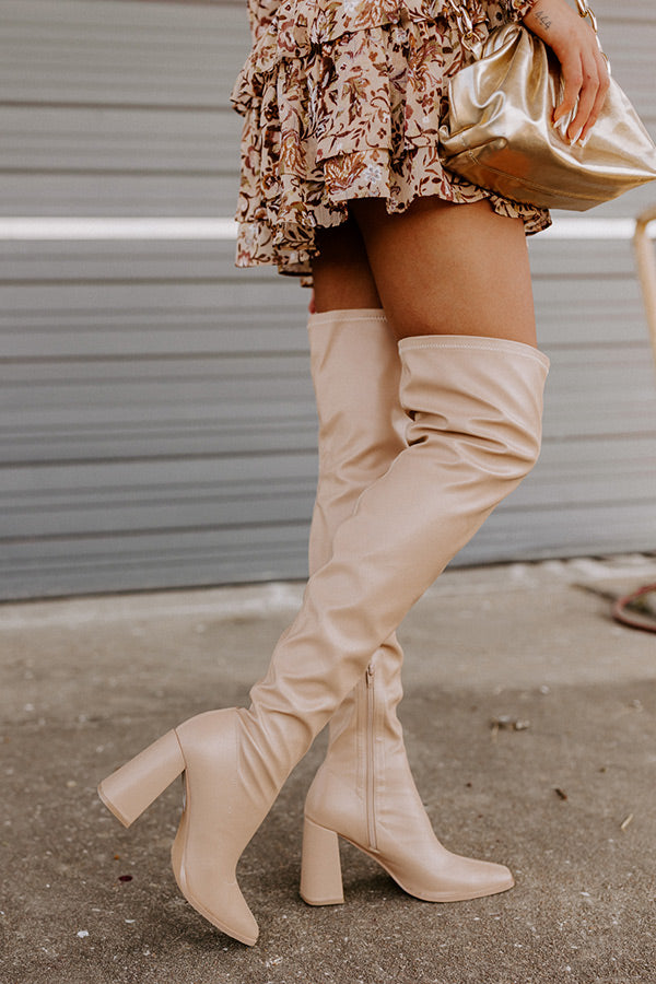 The Gallop Faux Leather Thigh High Boot