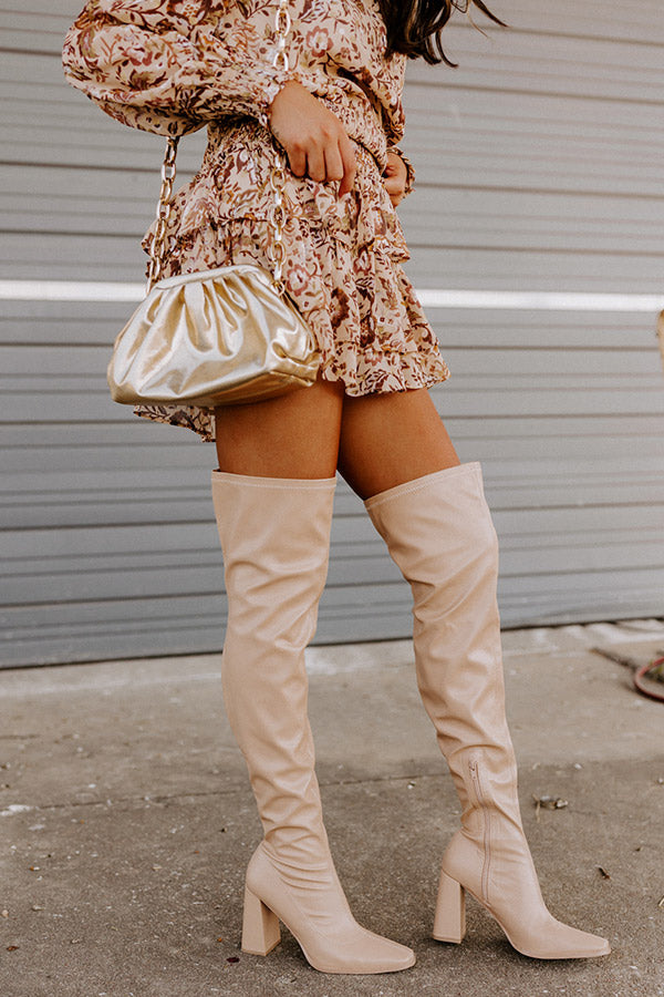 The Gallop Faux Leather Thigh High Boot