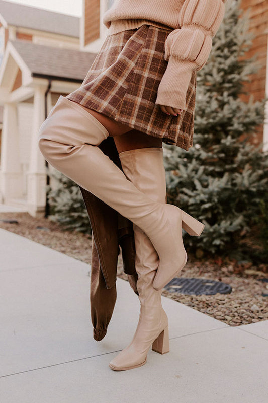 The Gallop Faux Leather Thigh High Boot