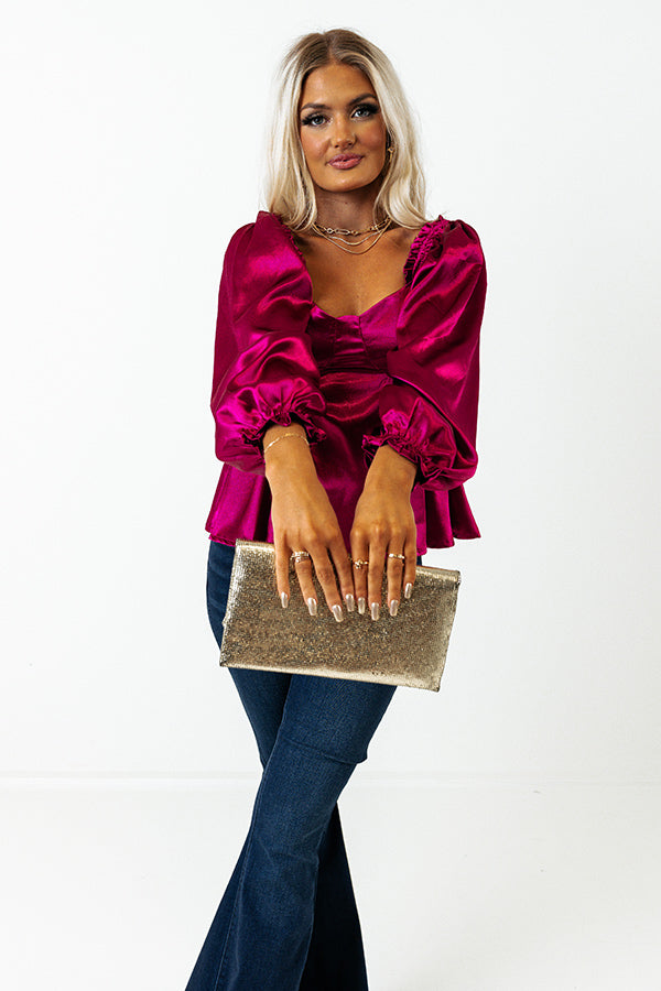 Genuine Reaction Babydoll Top In Sangria