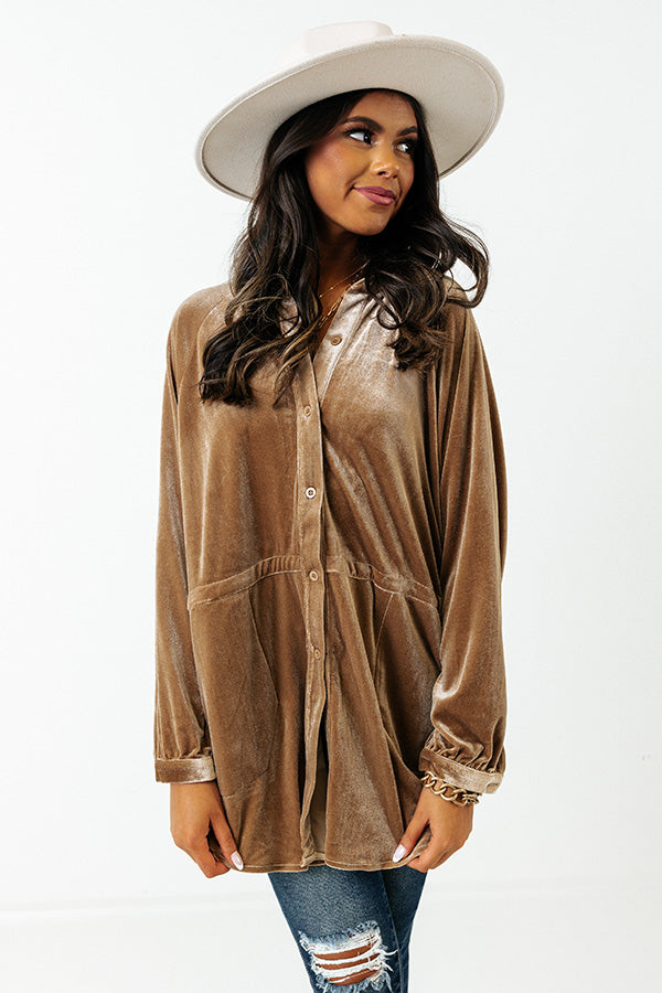 Apple Cider Sips Velvet Top In Iced Mocha