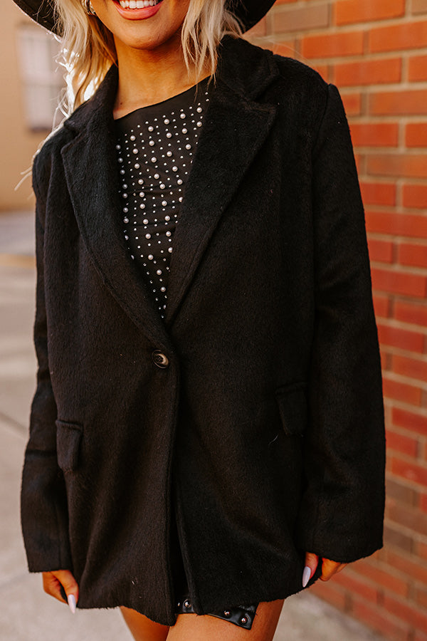 Out For A Drive Faux Fur Jacket In Black