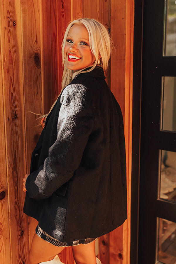 Out For A Drive Faux Fur Jacket In Black