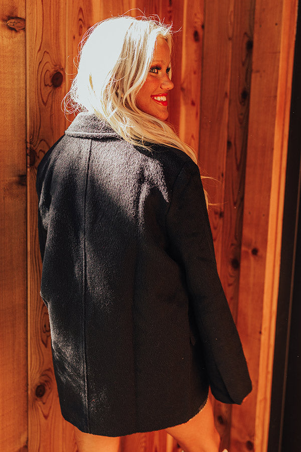 Out For A Drive Faux Fur Jacket In Black
