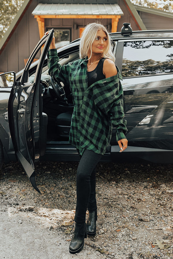 Bonfire Date Plaid Tunic Dress