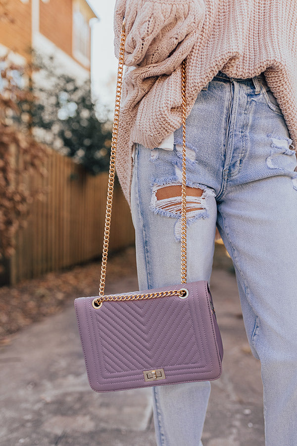 Moves To Make Faux Leather Crossbody In Dusty Purple