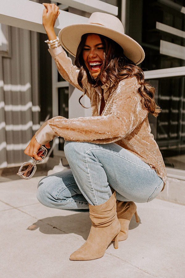 The Dash Faux Suede Boot In Khaki