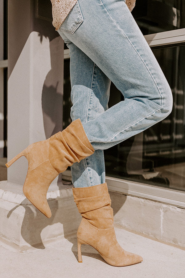 The Dash Faux Suede Boot In Khaki