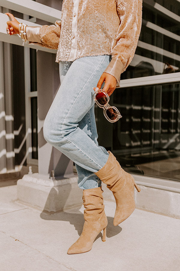 The Dash Faux Suede Boot In Khaki