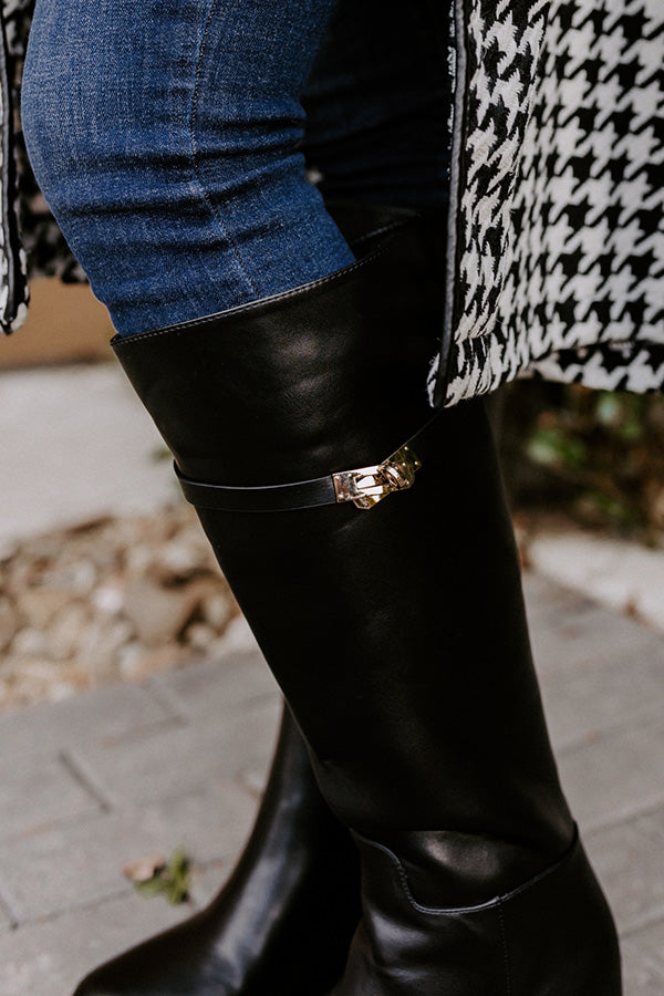 The Jake Faux Leather Knee High Boot In Black