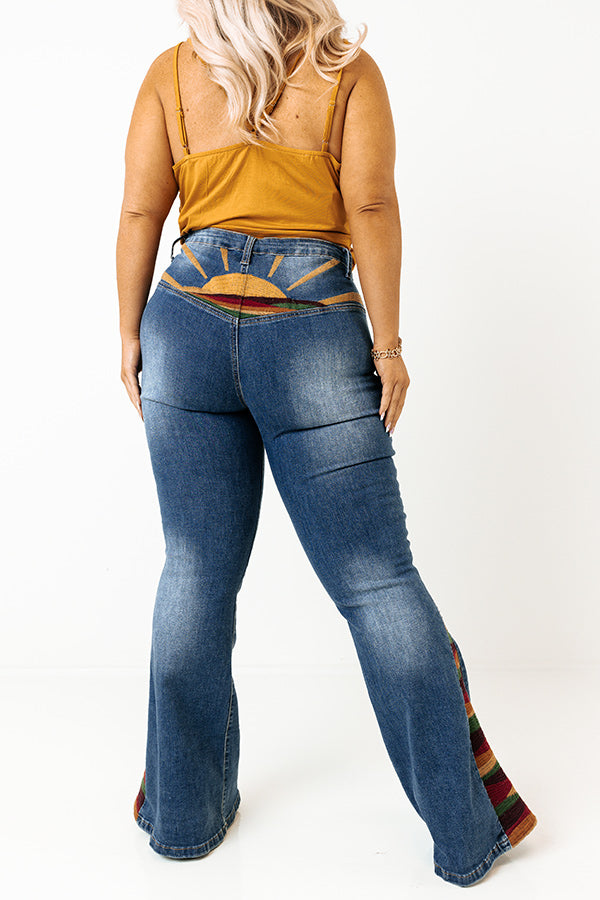 The Amy Embroidered Flare Curves