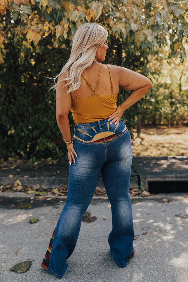 The Amy Embroidered Flare Curves