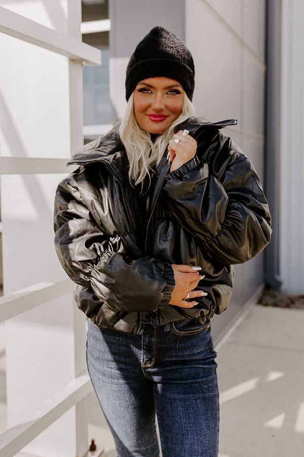 Weekend Coffee Run Faux Leather Jacket