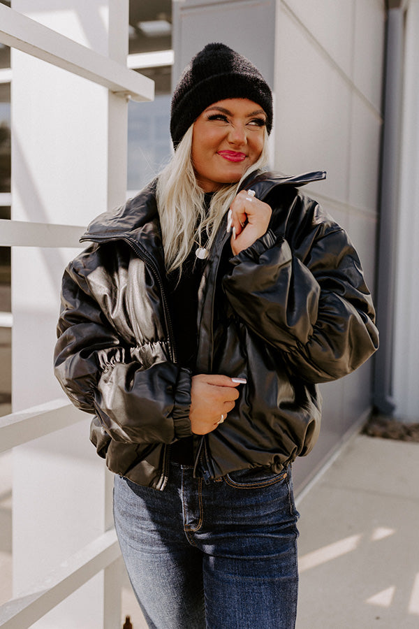 Weekend Coffee Run Faux Leather Jacket