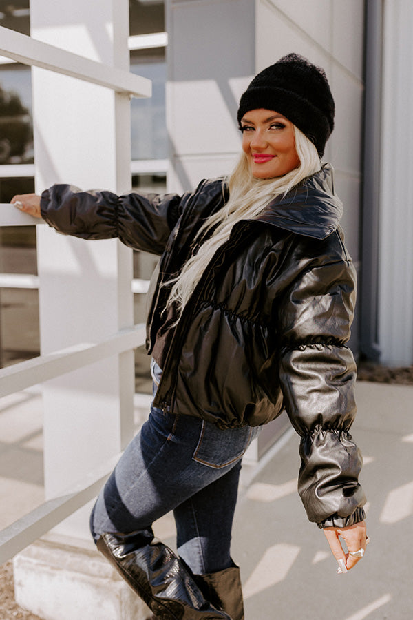 Weekend Coffee Run Faux Leather Jacket