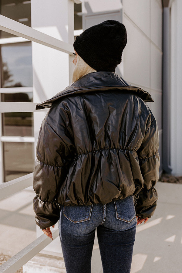 Weekend Coffee Run Faux Leather Jacket