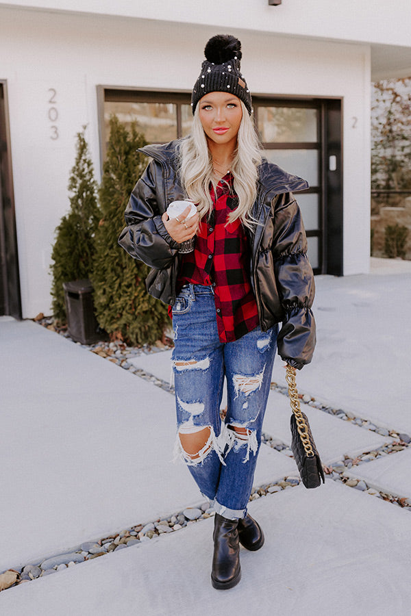 Weekend Coffee Run Faux Leather Jacket