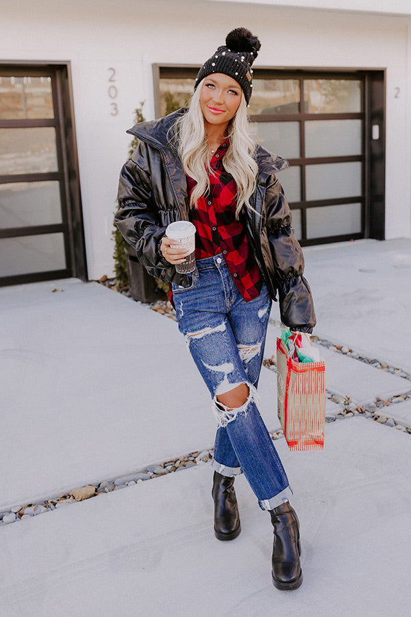 Weekend Coffee Run Faux Leather Jacket