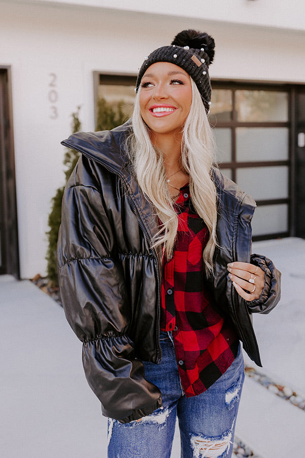 Weekend Coffee Run Faux Leather Jacket