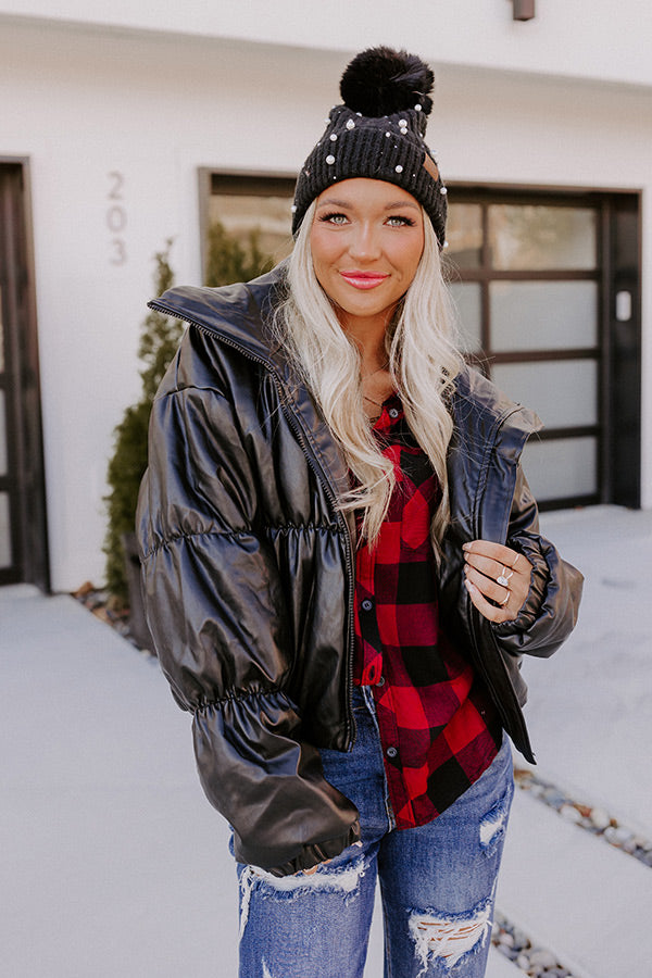 Weekend Coffee Run Faux Leather Jacket