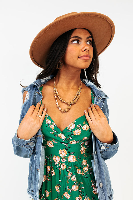 Casual Outing Layered Necklace In Brown