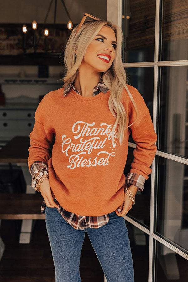 Thankful, Grateful Graphic Sweatshirt