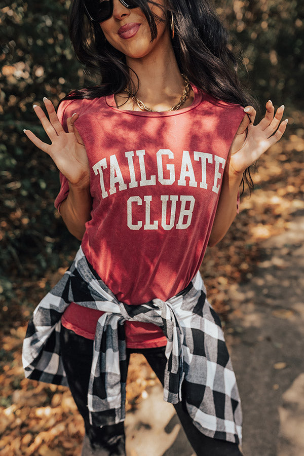 Tailgate Club Vintage Graphic Tee In Crimson