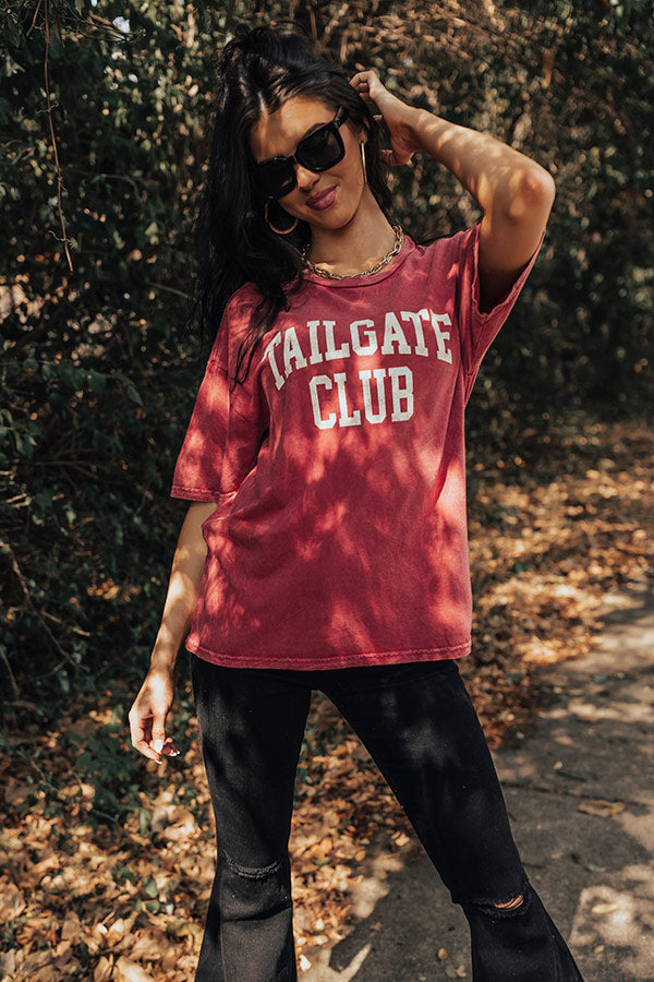 Tailgate Club Vintage Graphic Tee In Crimson