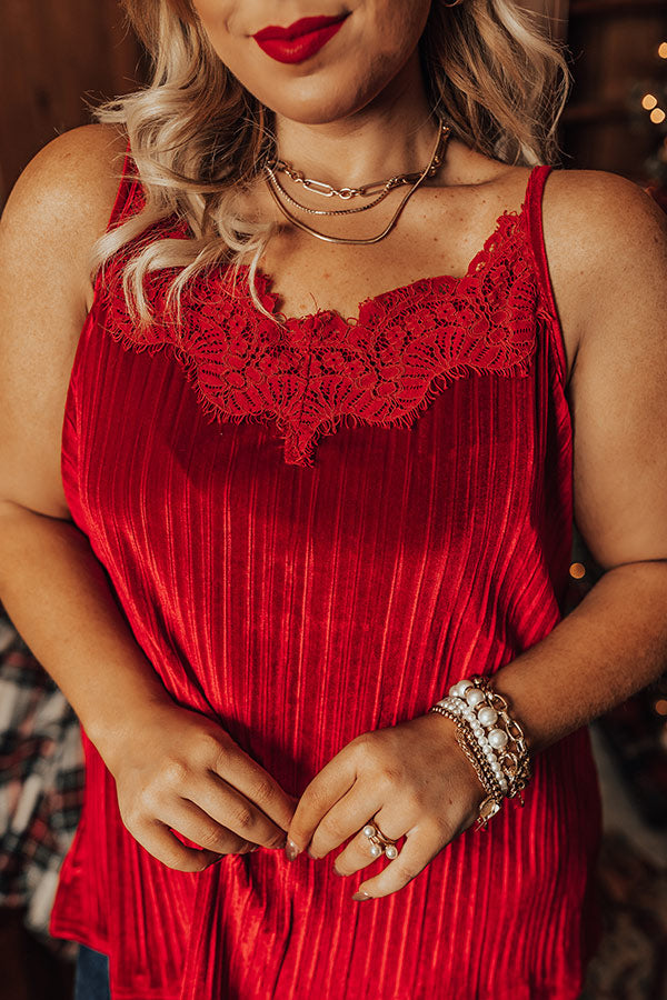 Finding Romance Velvet Tank In Red Curves