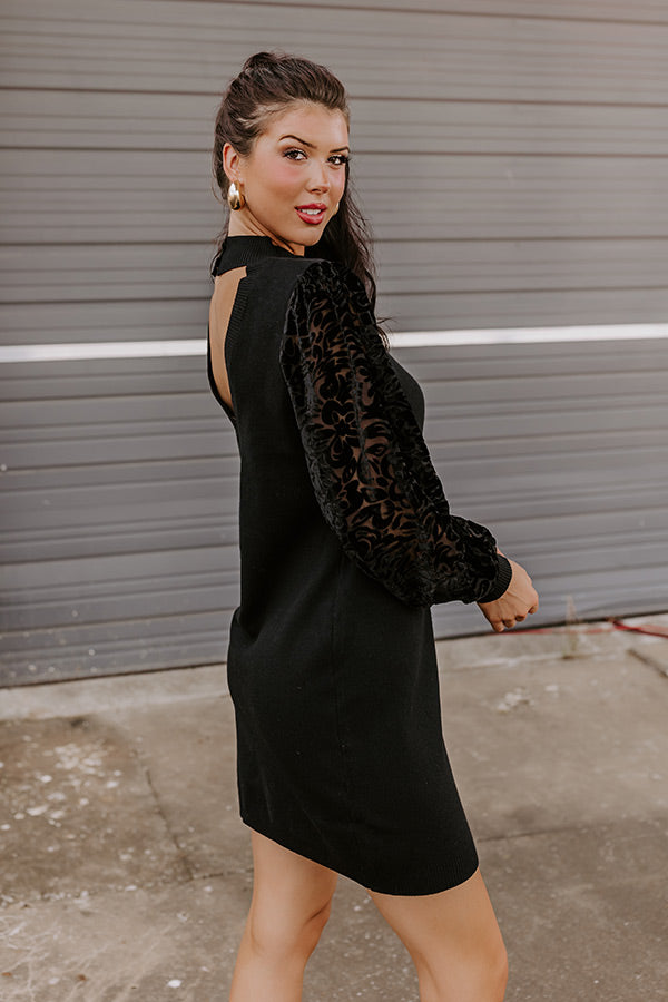 Beyond Romance Sweater Dress In Black