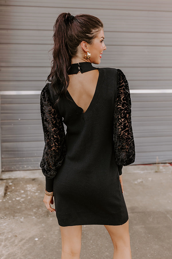Beyond Romance Sweater Dress In Black