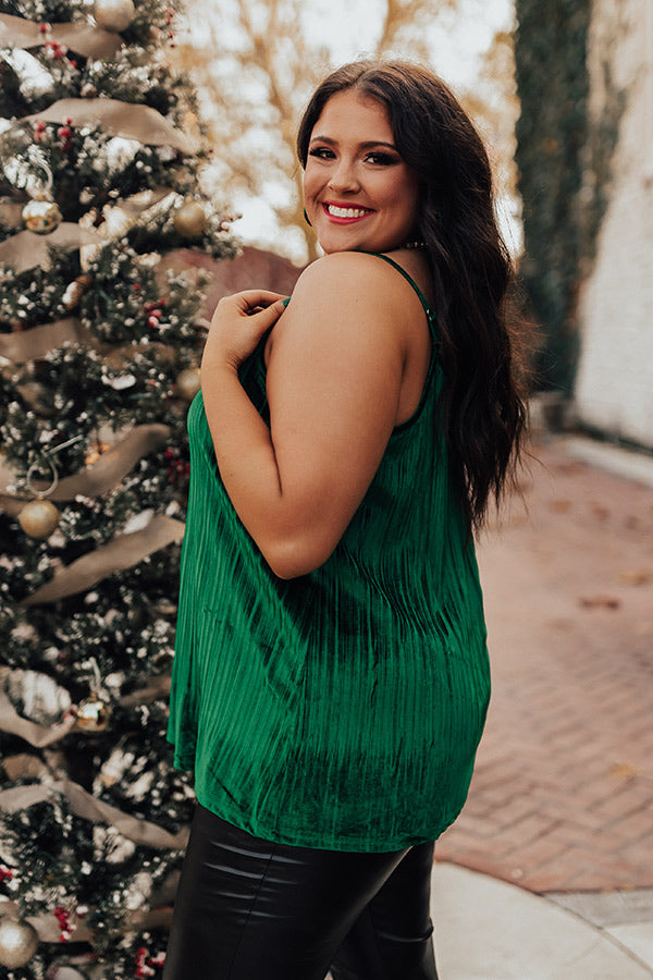 Finding Romance Velvet Tank In Green Curves