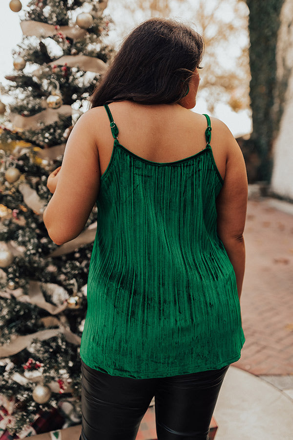 Finding Romance Velvet Tank In Green Curves