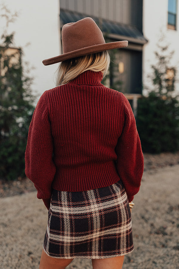 Cozy Paradise Cut Out Sweater In Rust