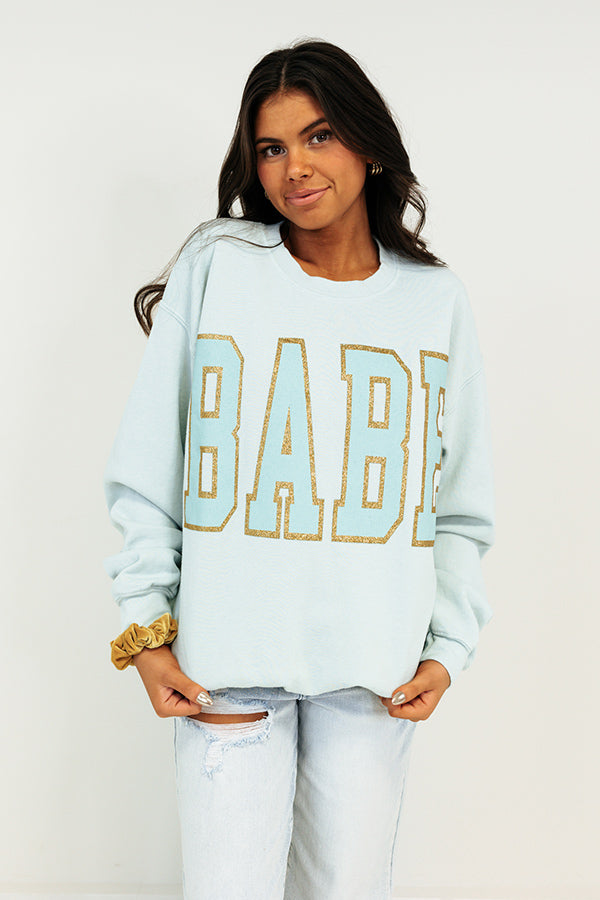 Call Me Babe Graphic Sweatshirt In Limpet Shell