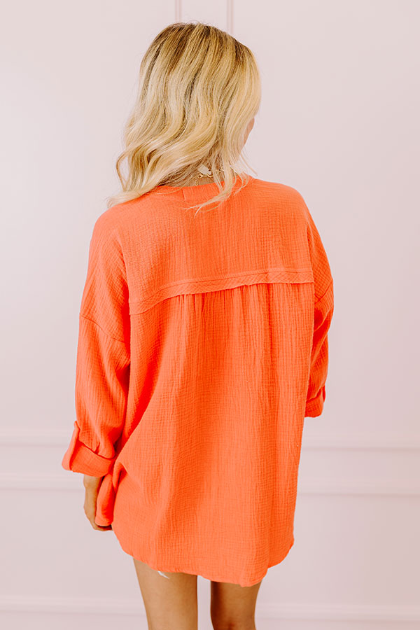 Sunny Forecast Tunic In Bright Coral