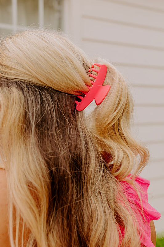 Beach Tripping Hair Claw Clip In Neon Pink
