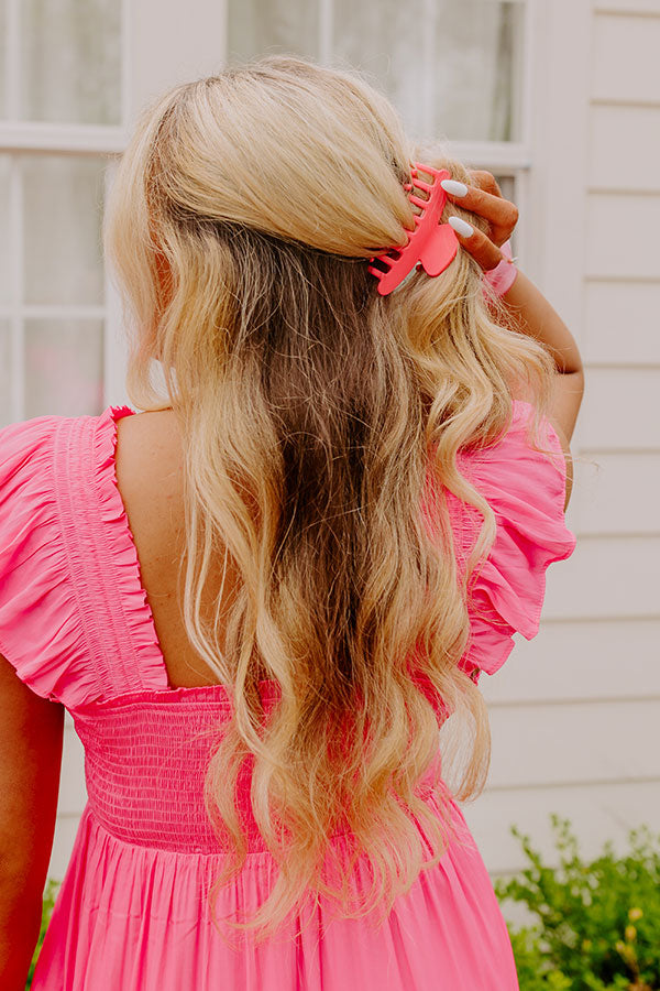 Beach Tripping Hair Claw Clip In Neon Pink