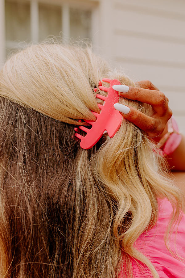Beach Tripping Hair Claw Clip In Neon Pink