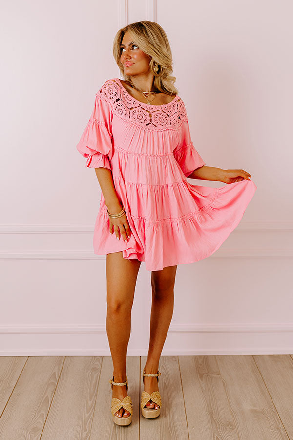 Little Coastal Town Tunic Dress in Pink